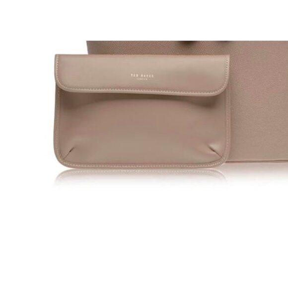 Ted Baker Flat Rose Gold Nude Blush Pouch Removable Cosmetic Bag Purse NEW - Picture 1 of 5